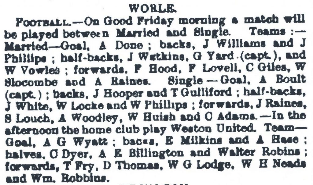 2nd April 1903 Match Report