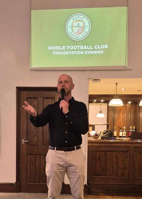 Compere Jim Darch gets the evening underway.